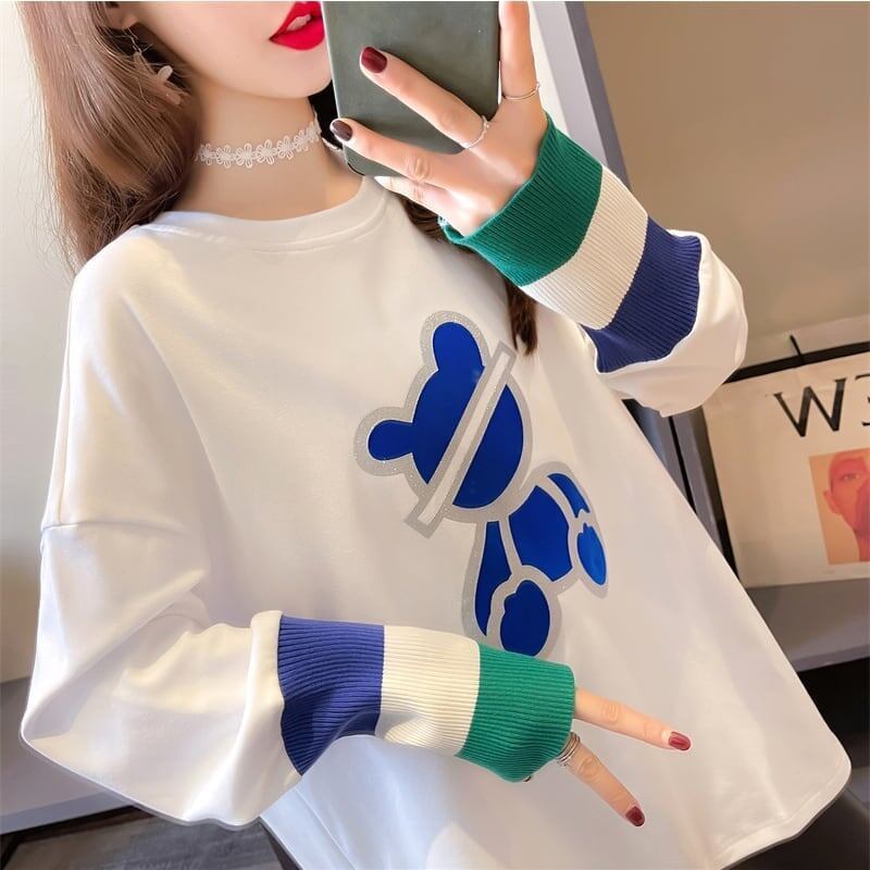 カジュアル 切り替え オシャレ度満点 プリント Tシャツ カットソー＜S-3663＞