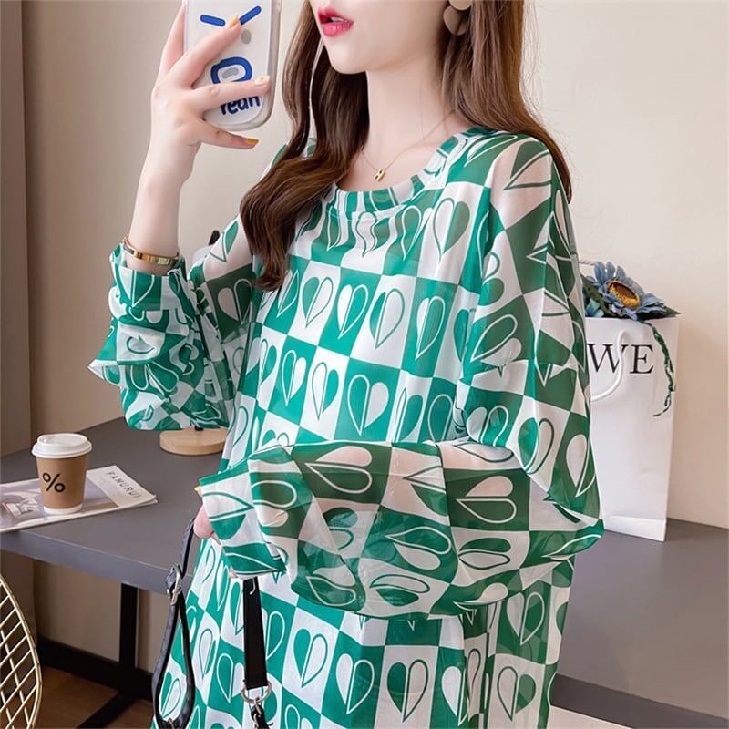 好感度満載 ラウンドネック 美感いっぱい プリント Tシャツ カットソー＜S-2869＞