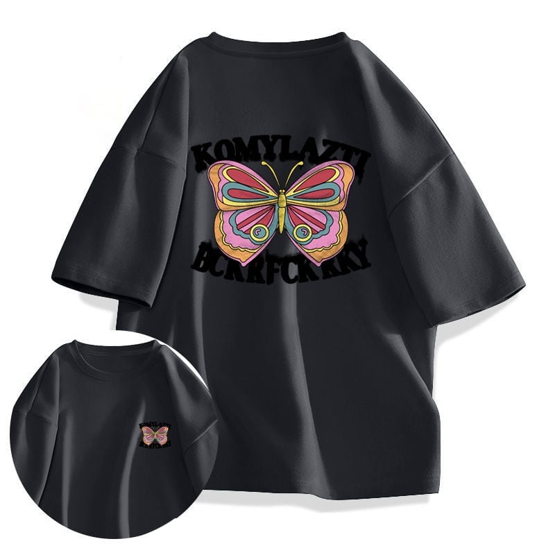大好評 カジュアル 絶対流行 ルーズ プリント全6色 半袖Tシャツ<S-8914>