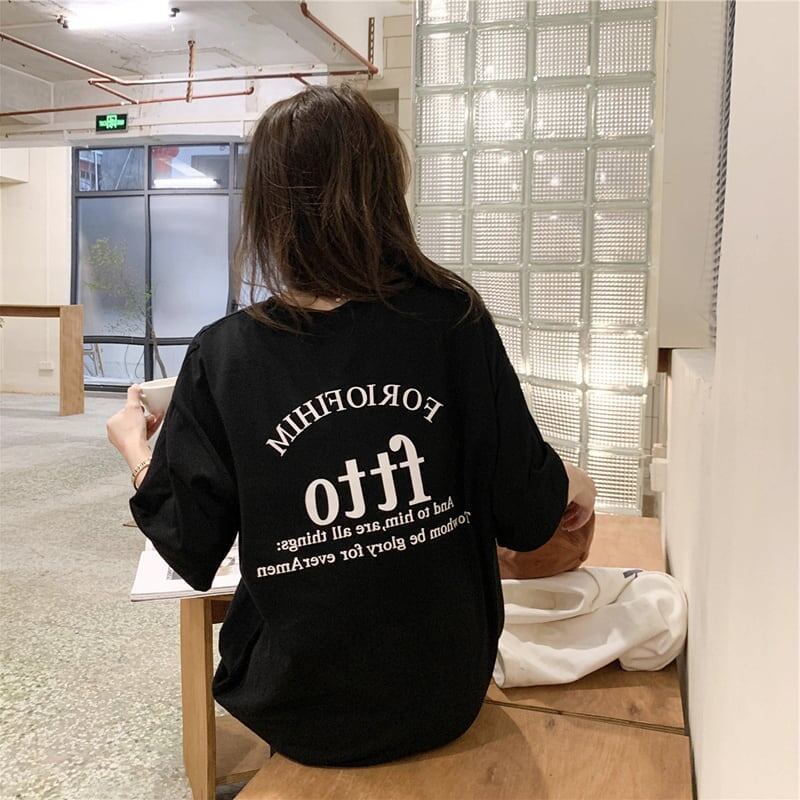 美人度アップ プリント チャーミング Tシャツ カットソー ワンピース＜S-3602＞