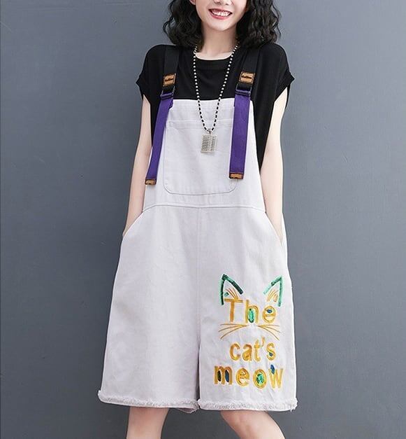トレンディな刺繍ビブショーツ<S-5000>