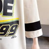 質感のいい ロング POLOネック プリントTシャツ ゆったり半袖 ＜S-2928＞