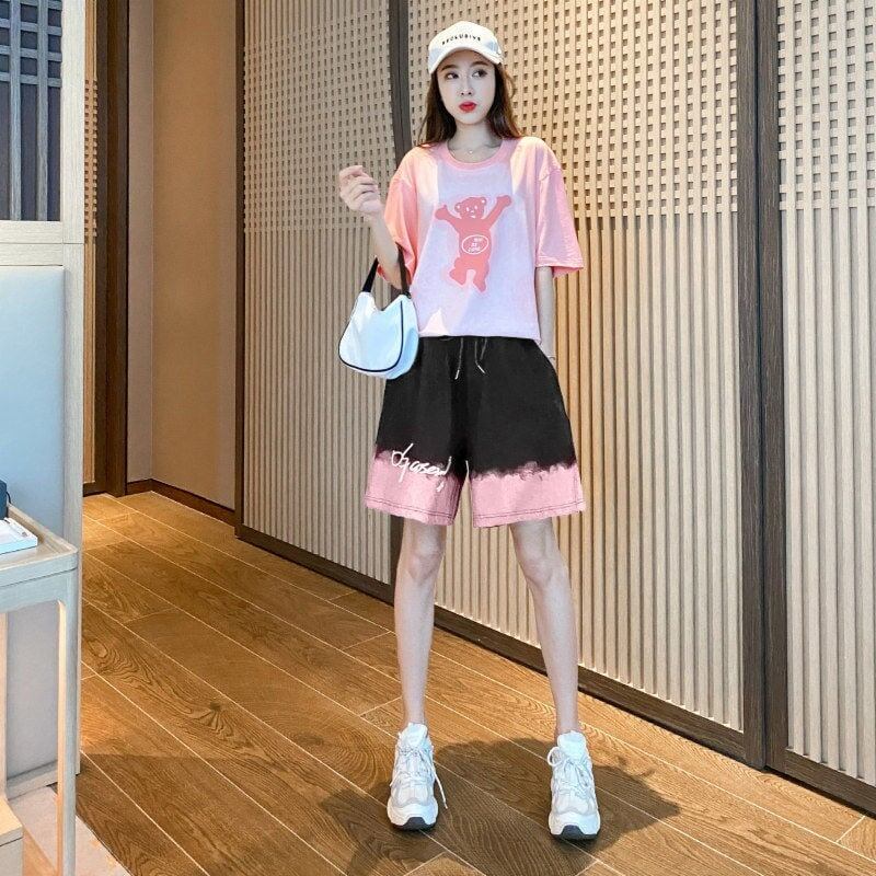 数量限定 ファッション 個性派 半袖Ｔシャツⅹパンツセット全4色<S-8783>