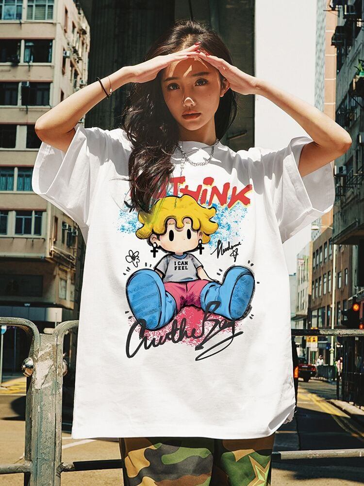 話題沸騰中 目を奪われる 流行新作 カジュアル ゆったり 全2色 半袖Tシャツ＜S-9295＞