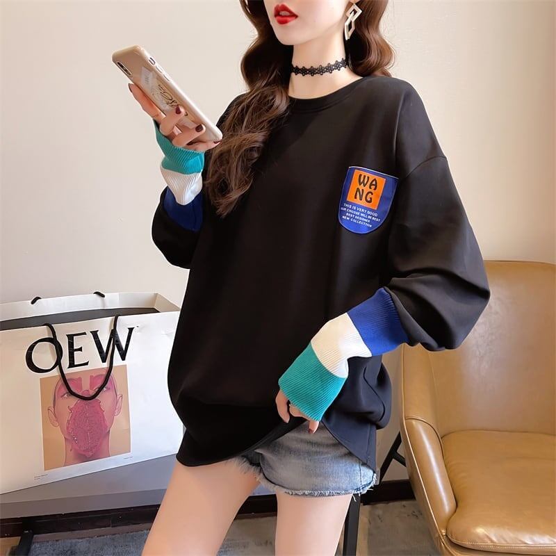 美人度アップ 切り替え ファッション プリント Tシャツ カットソー＜S-3668＞