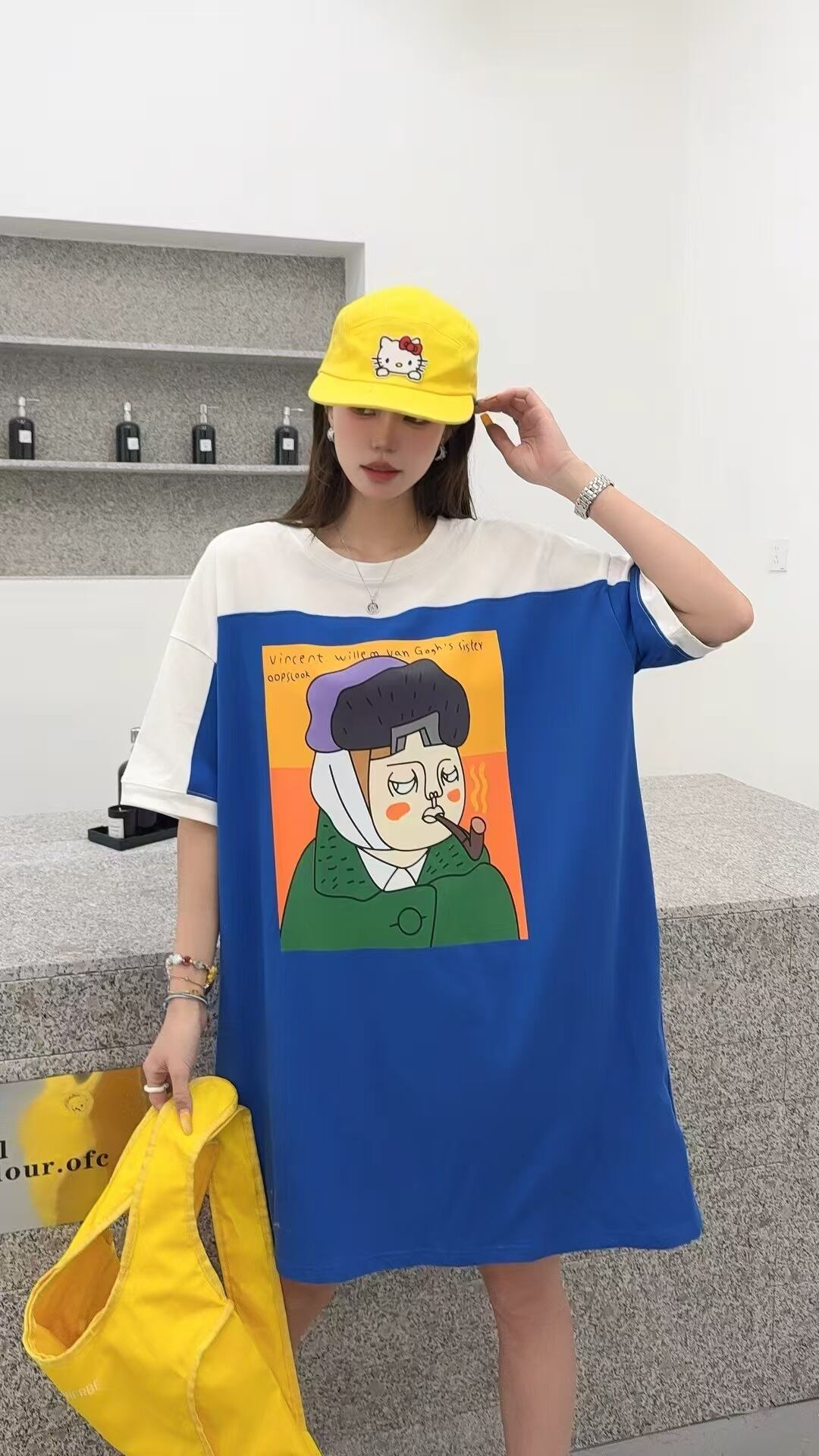 おすすめ 好感度UP 海外トレンド カジュアル 全3色 半袖 Tシャツ ワンピース ＜S-11556＞