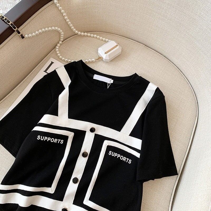 個性的なデザイン 切り替え 着心地抜群 プリント Tシャツ カットソー＜S-3528＞