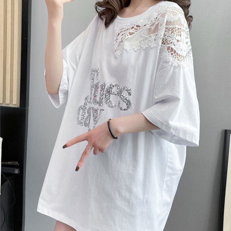 ゆったり感アップ プリント ファッション Tシャツ カットソー＜S-3306＞
