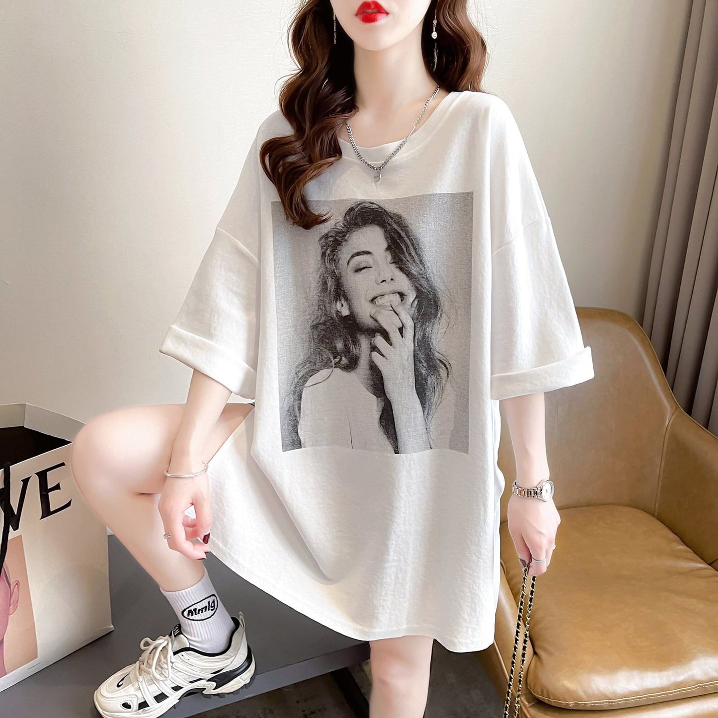 スタイリッシュ プリント 一目惚れ Tシャツ カットソー＜S-3300＞