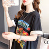 スタイリッシュ プリント 一目惚れ Tシャツ カットソー ワンピース＜S-3575＞