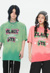 見逃し厳禁 ファッション ストリート系 ヴィンテージ加工 アルファベット プリントTシャツ ＜S-2921＞