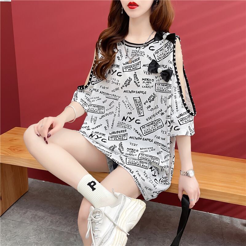 新商品 プリント ファッション 半袖Tシャツ カットソー＜S-8318＞