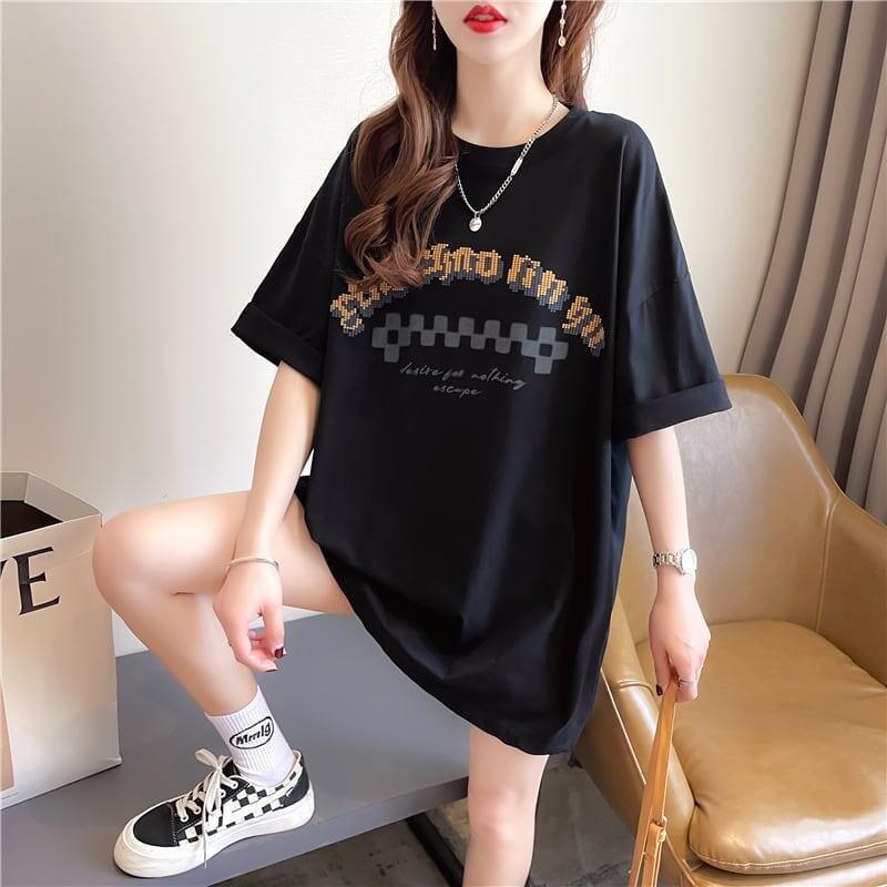 ゆったり感アップ 切り替え オシャレ度満点 プリント Tシャツ カットソー＜S-3478＞