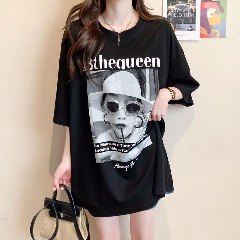 話題沸騰中 レース アバンギャルド 切り替え ホットダイヤモンド 3色選択 半袖Tシャツ＜S-8547＞