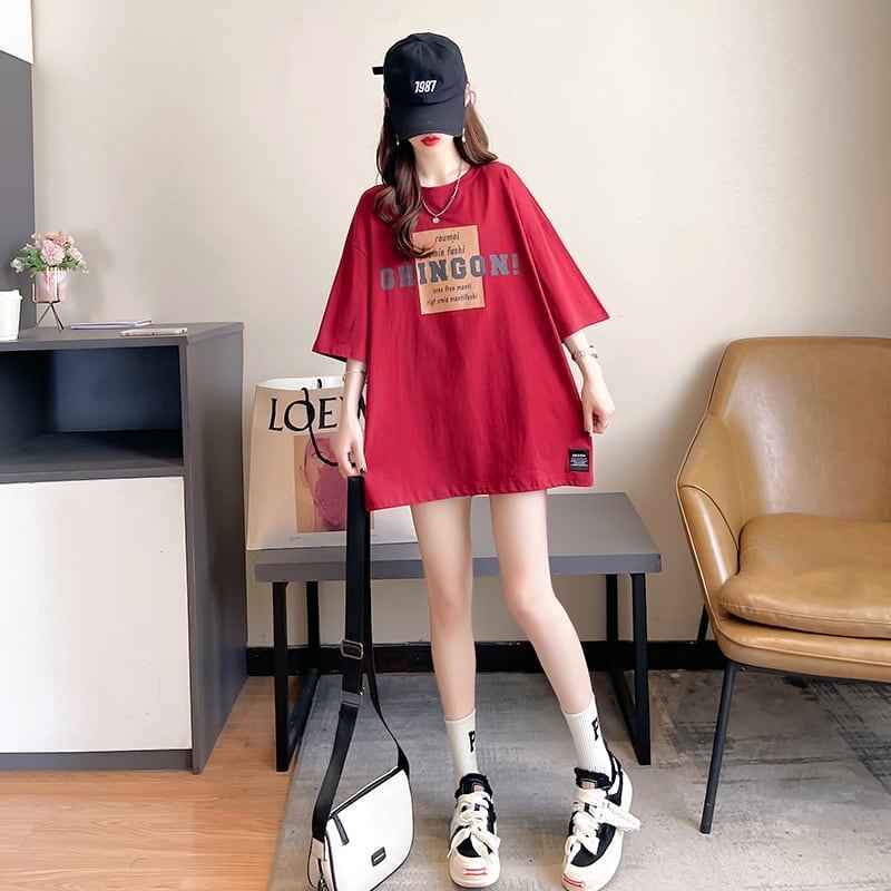 着心地抜群 切り替え 女性力を高める プリント Tシャツ カットソー＜S-3592＞