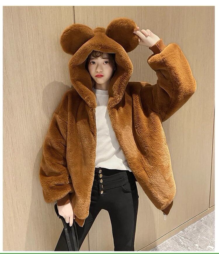 大人可愛いもこもこボアパーカー全3色トップス<S-4431>