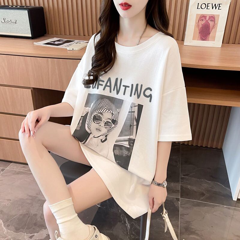 質感のいい 半袖 ラウンドネック Tシャツ ワンピース ＜S-8638＞