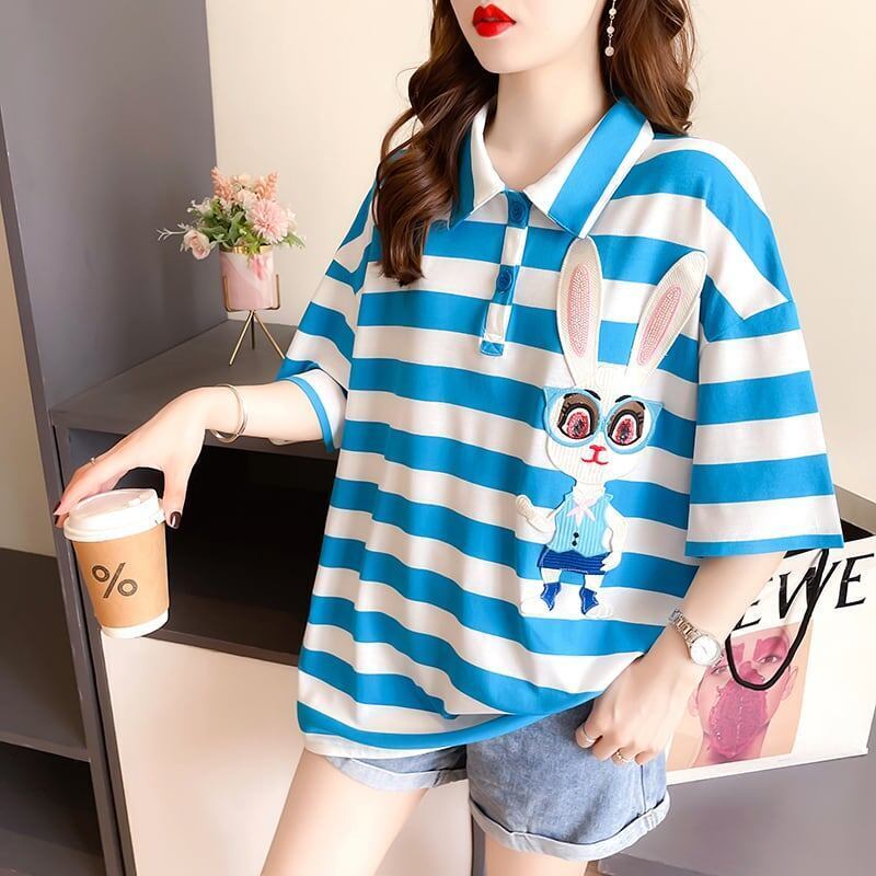 デザイン感 プリント チャーミング Tシャツ カットソー＜S-3356＞