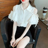 大好評  ファッション 長袖Tシャツ<S-5108> エレガント シフォン フレアスリーブ 半袖シャツ<S-8188>