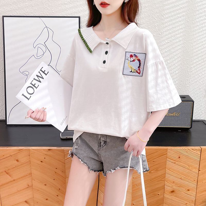 絶対欲しい キュート 定番シンプル 切り替え 全2色 半袖Tシャツ<S-8742>