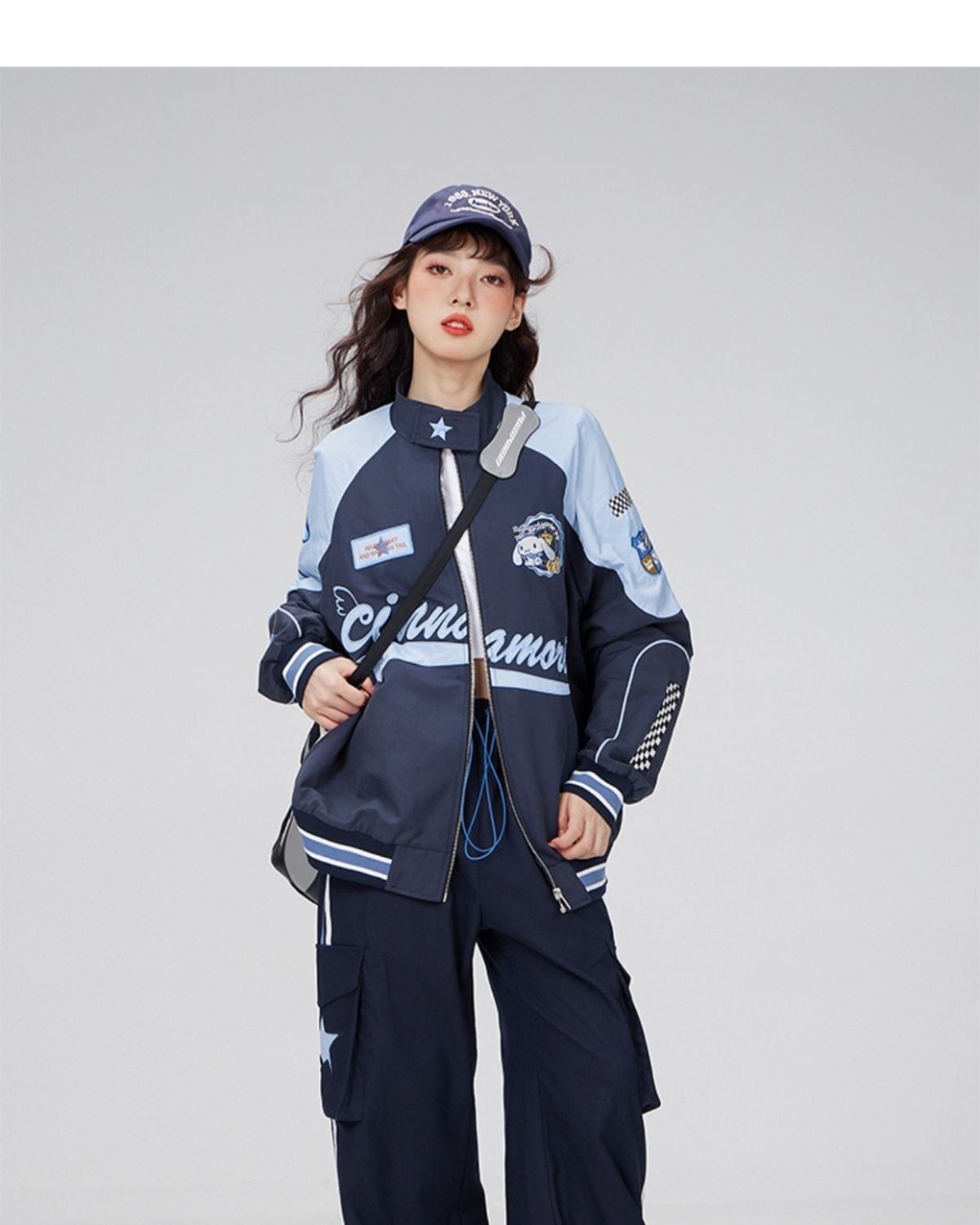 着?せ 配色ジャケット 英字ロゴ 男女兼用 コート <S-4795>