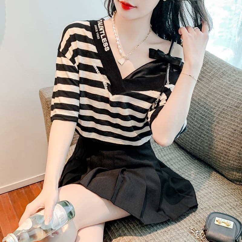 美人度アップ 3色選択可 チャーミング Tシャツ カットソー＜S-3267＞