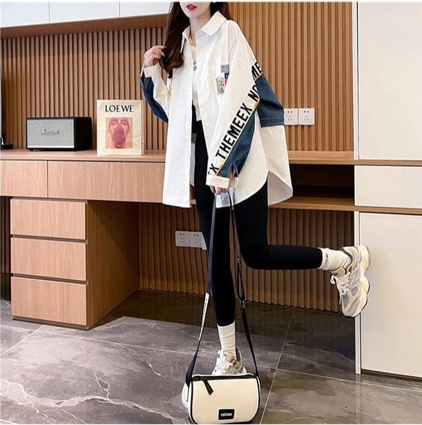 絶対流行 オシャレ度満点 ファッション 切り替え シャツ ＜S-8075＞