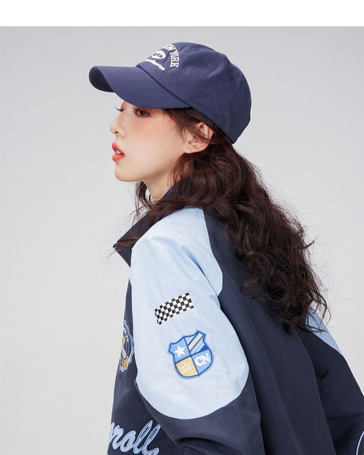 着?せ 配色ジャケット 英字ロゴ 男女兼用 コート <S-4795>