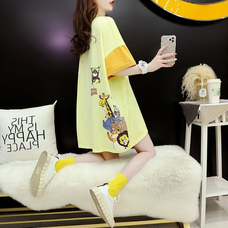 話題沸騰中 配色 オシャレ ゆったり 体型カバー 着?せ 半袖 Tシャツ ＜S-1969＞