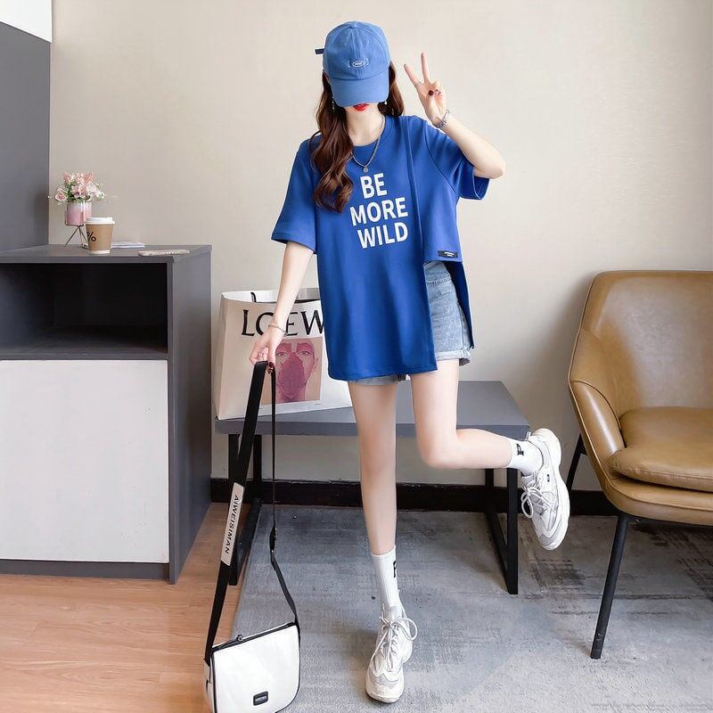 今季マストバイ タイルアップ ファッション感満々 プリント 4色選択 半袖Tシャツ＜S-9245＞