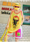 軽い生地が夏にぴったり！ ノースリーブ プリント全2色 Tシャツ カットソー＜S-11359＞