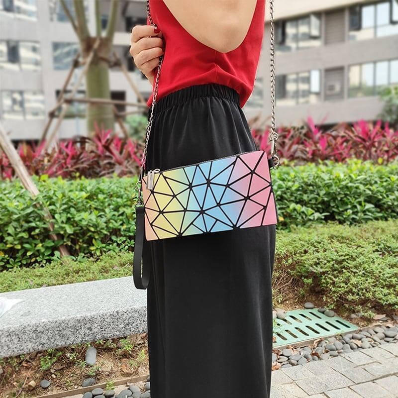 大人気 グラデーション おしゃれ 菱形 スマホバッグ 合わせやすい ショルダバッグ ＜S-2086＞
