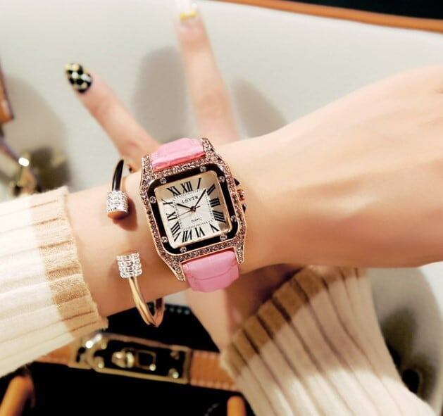 【小物】Sfashion好感度アップ  ダイヤモンドを付けファッション腕時計 S-863