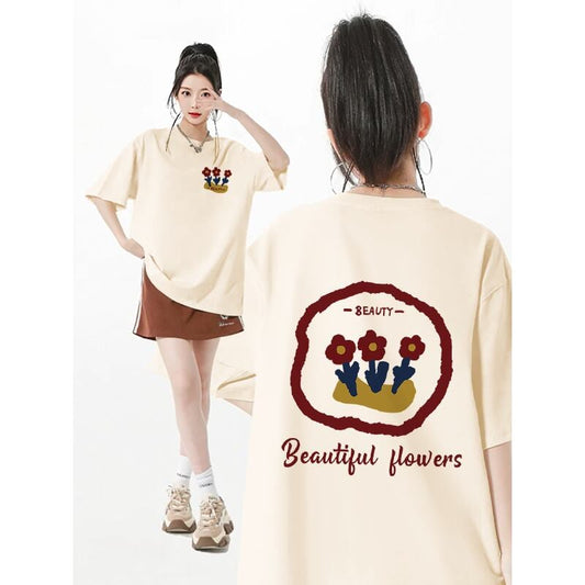 超人気 スウィート カジュアル プリント 全8色 半袖 Tシャツ <S-8939>