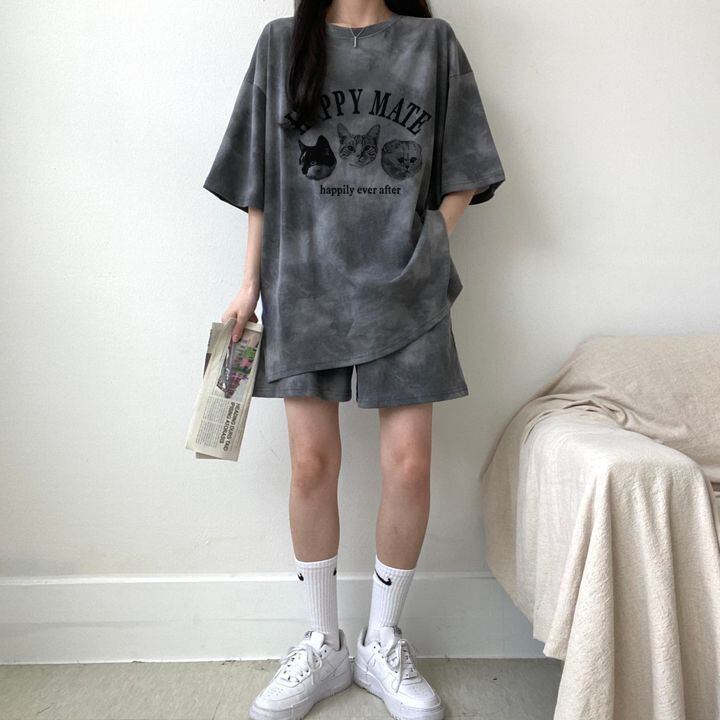 超人気 着心地良い どんな体型にも適合 カジュアル 全5色 半袖 Tシャツ ショートパンツ セットアップ ＜S-9268＞