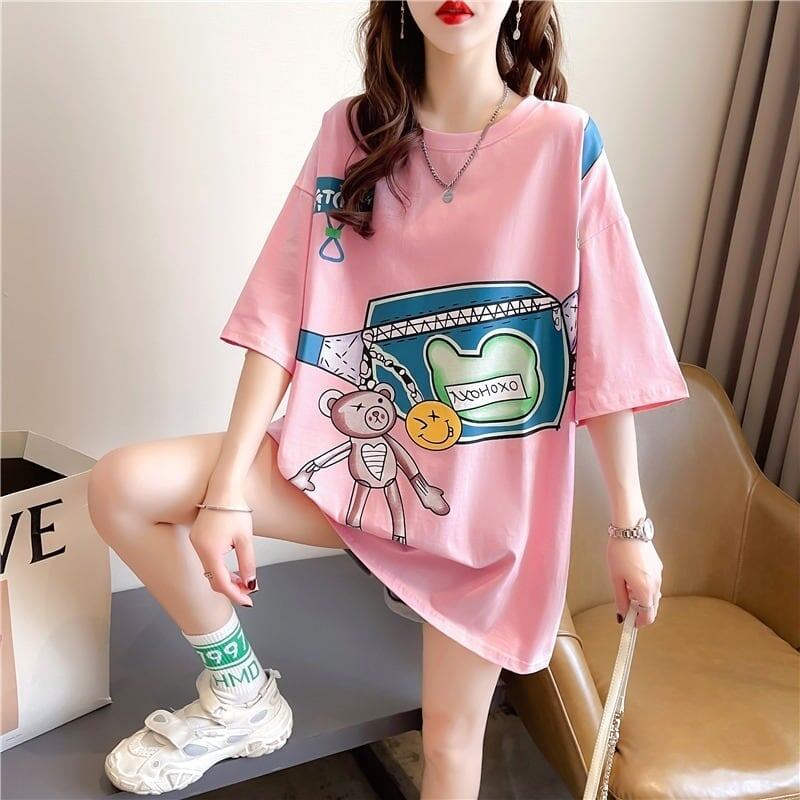 個性的なデザイン 3色選択可 一目惚れ プリント Tシャツ カットソー＜S-3062＞