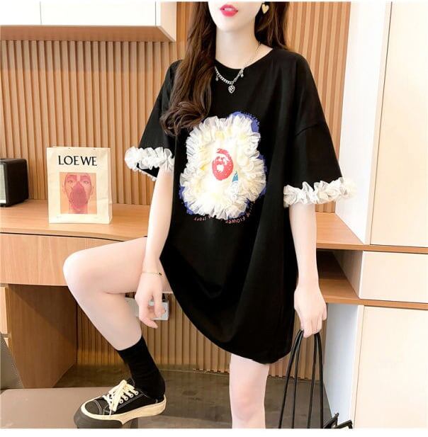 新作 好感度満載 個性的なデザイン ラウンドネック Tシャツ カットソー＜S-8405＞