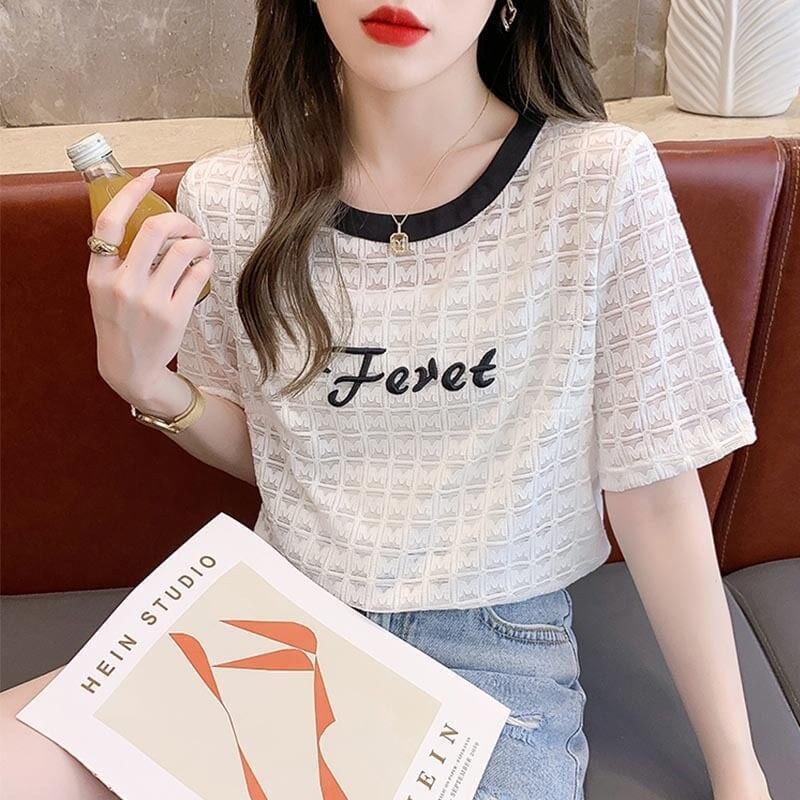 着心地抜群 切り替え カジュアル プリント Tシャツ カットソー＜S-3562＞