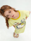 新作 シンプル プリント Tシャツ ワンピース <S-13175>