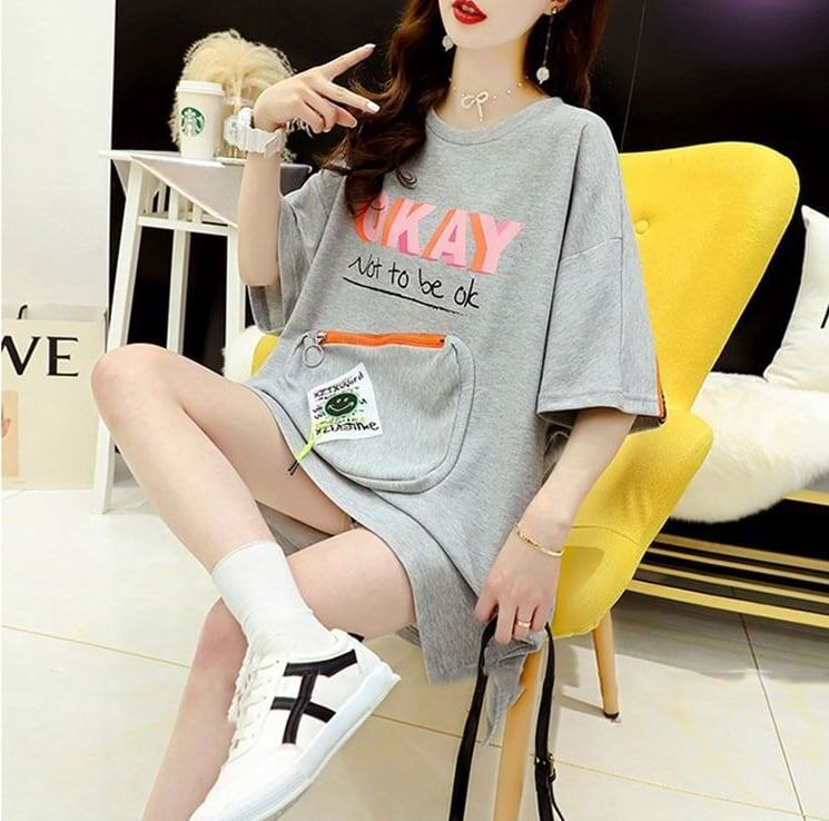 好感度UP ルーズ カジュアル プリント全3色 半袖Tシャツ カットソー ＜S-8607＞