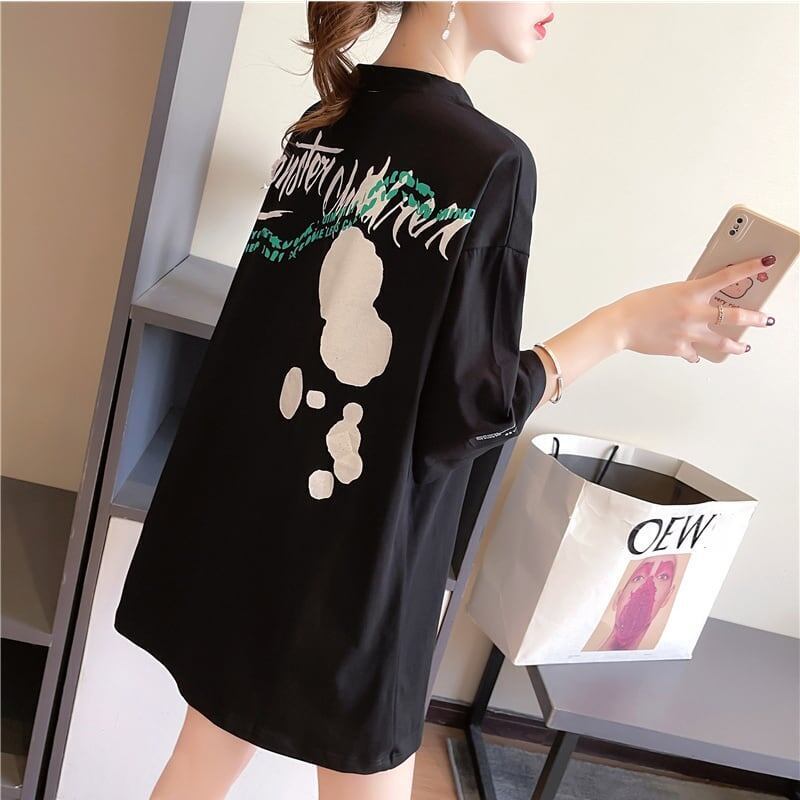 個性的なデザイン 切り替え 一目惚れ プリント Tシャツ カットソー＜S-3400＞