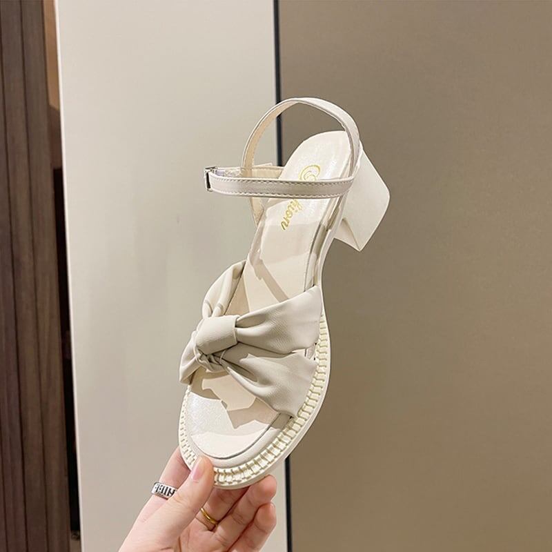 ファッション 蝶結び 美人度アップ 太ヒール シューズ＜S-3160＞