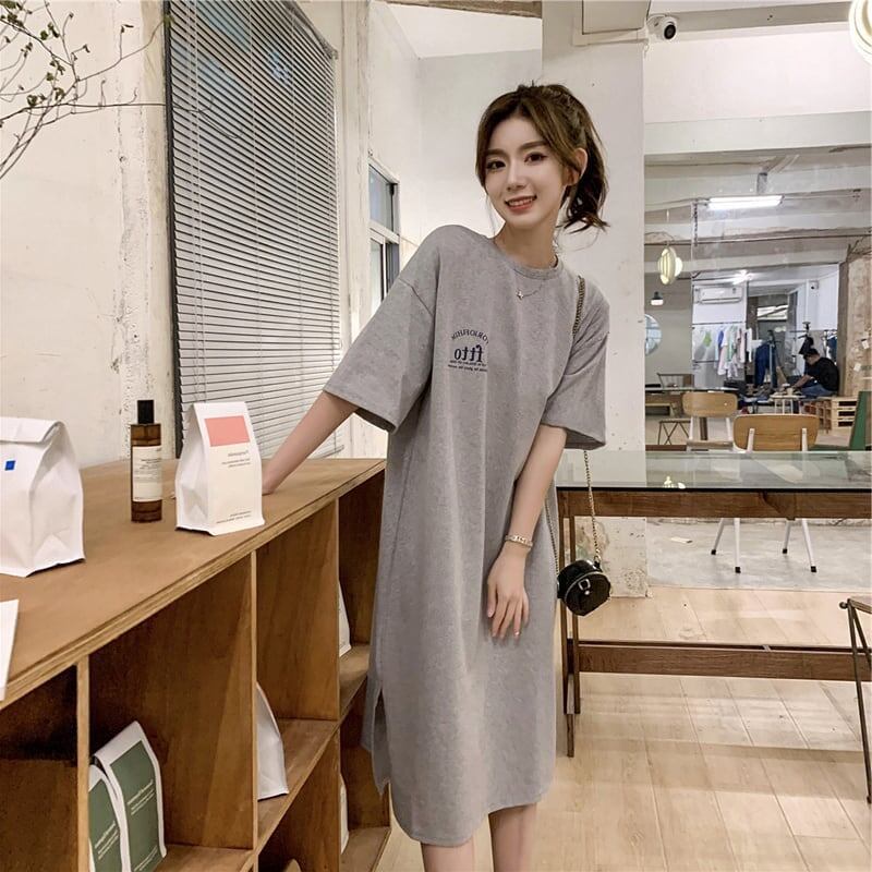 美人度アップ プリント チャーミング Tシャツ カットソー ワンピース＜S-3602＞