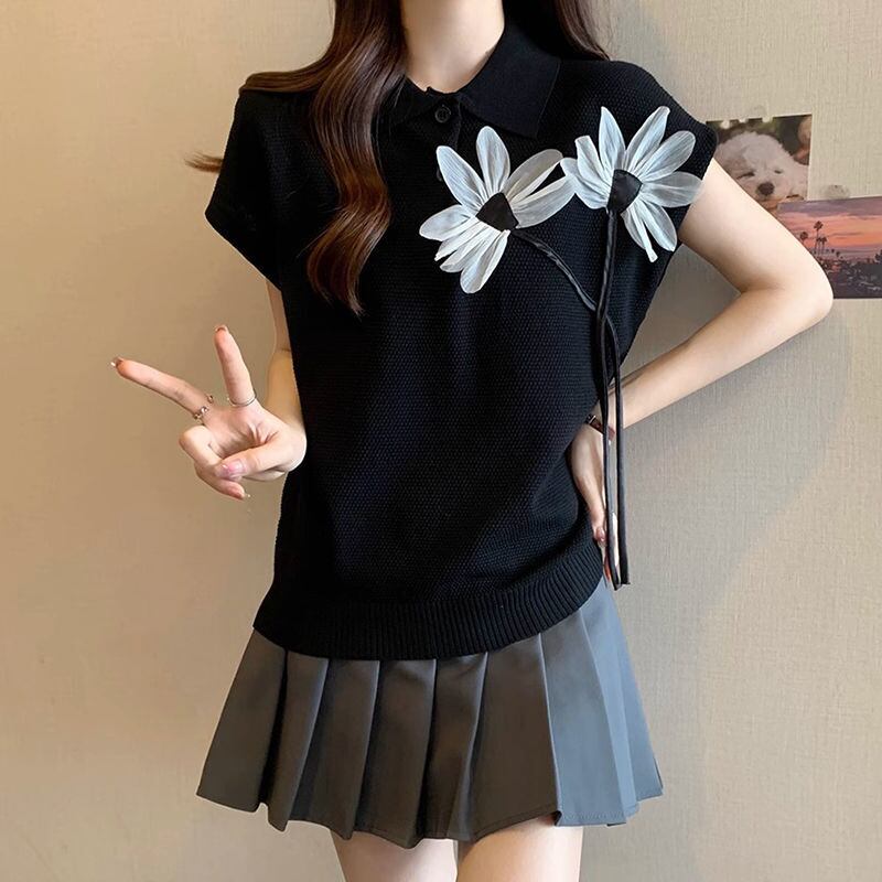 新作 上質 話題沸騰中 好感度UP ニット 全2色 半袖Tシャツ＜S-8734＞