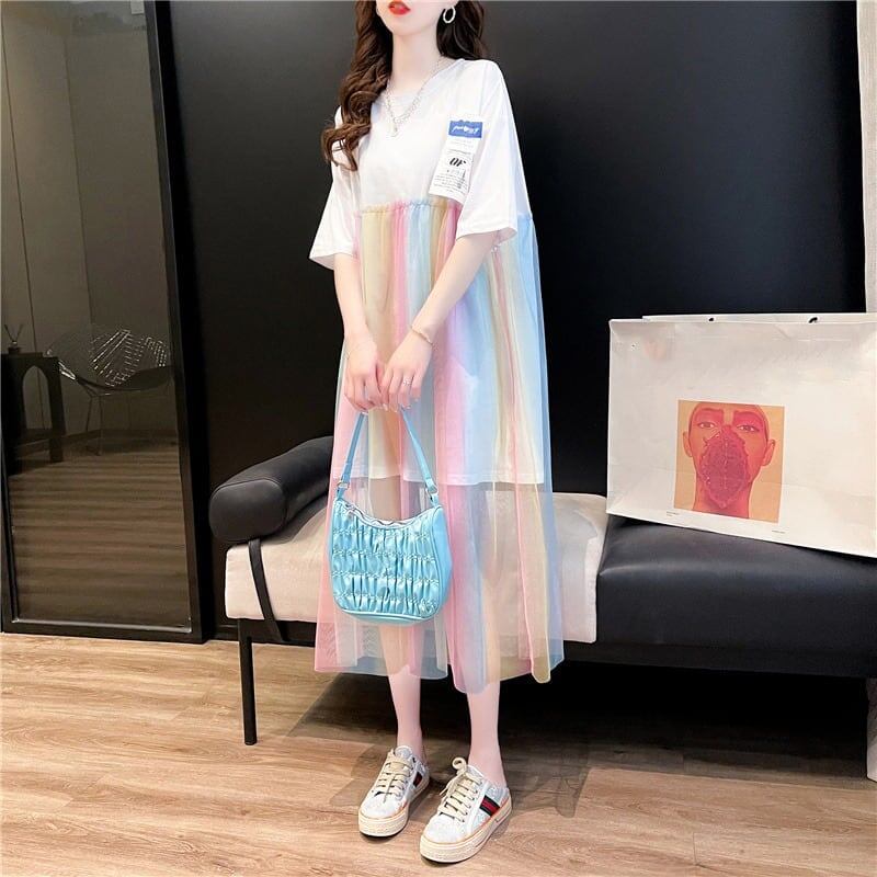 着心地抜群 3色選択可 女性力を高める チュール ワンピース＜S-3067＞