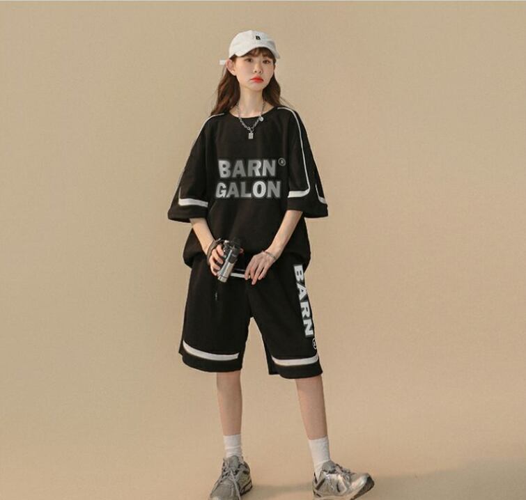 大好評 ファッション カジュアル ルーズ半袖Ｔシャツⅹパンツセット<S-6539>