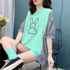 個性的なデザイン 切り替え 今季大好評 プリント Tシャツ カットソー＜S-3595＞