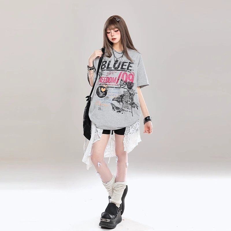 ファッション 早い者勝ち 絶対流行 カジュアル 2色選択 Tシャツ<S-11580>