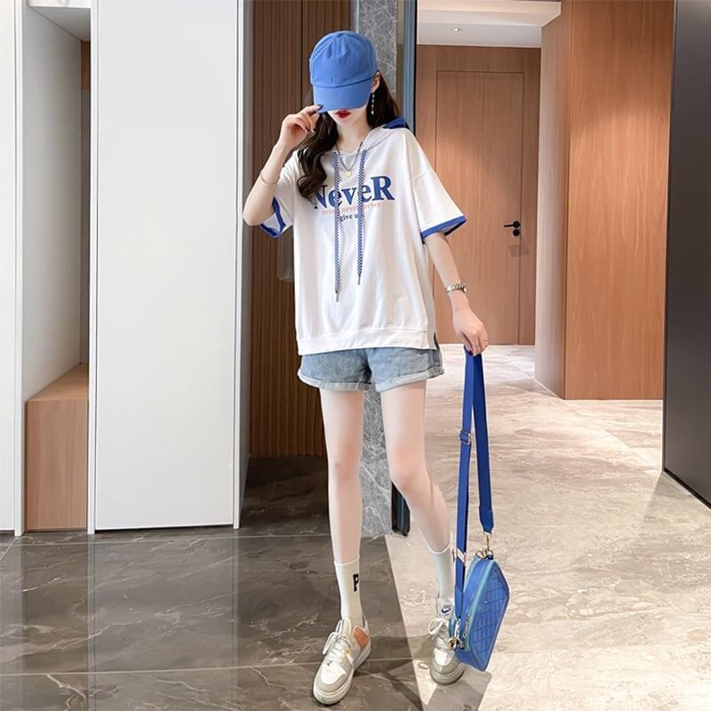 カジュアル 切り替え オシャレ度満点 プリント Tシャツ カットソー＜S-3656＞
