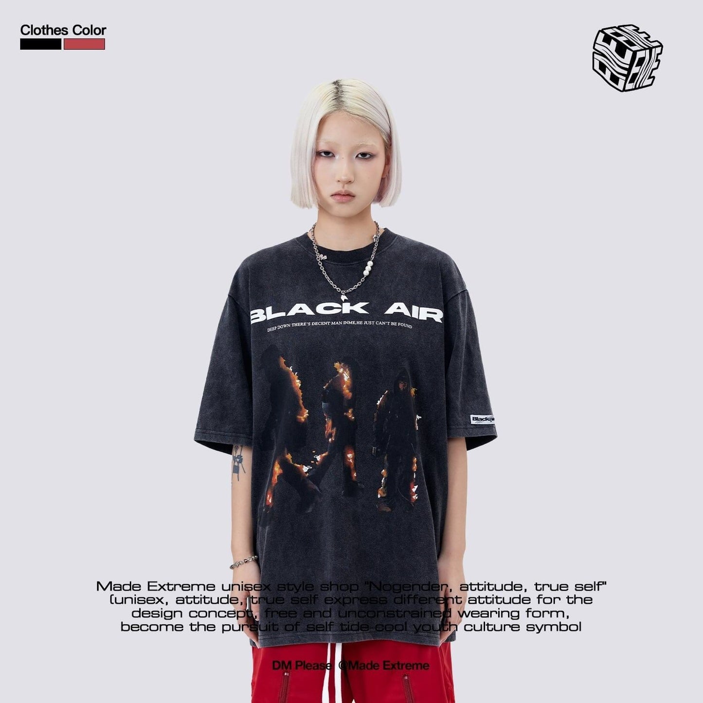 タイドブランド  アメリカンストリート レトロフレームプリントTシャツ<S-2905>